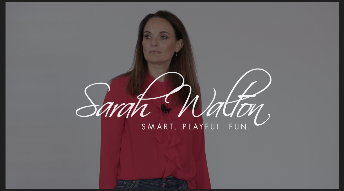 Sarah Walton speaking at her live event.