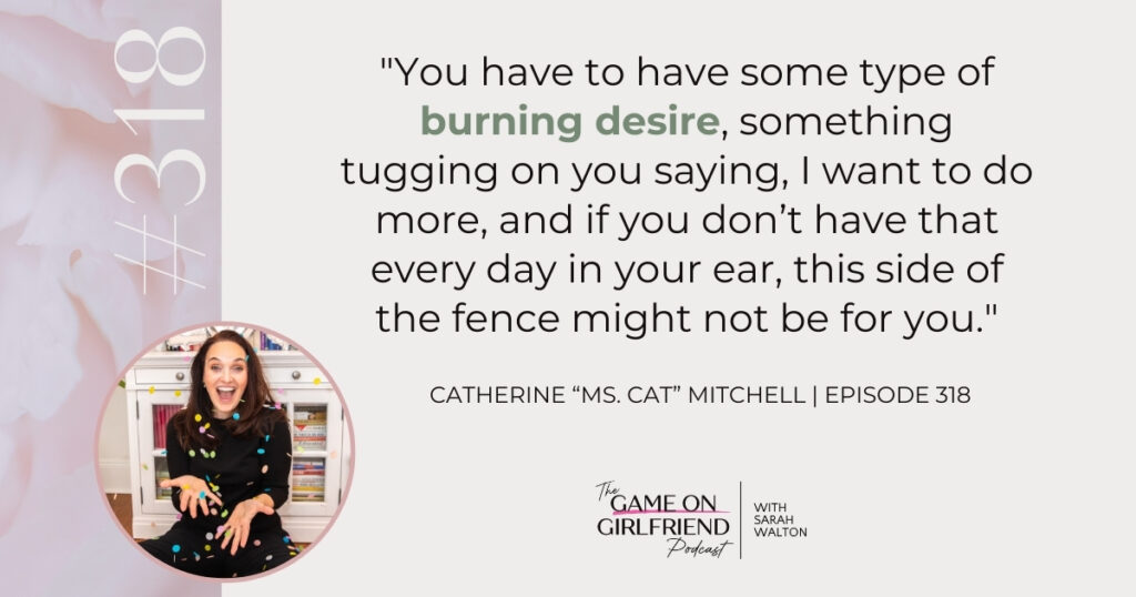 Entrepreneurship quote about needing burning desire and daily drive to succeed in business, not corporate employment