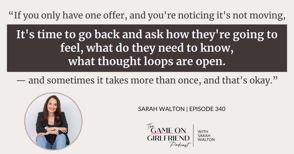 Sarah Walton on what to do when an offer isn't converting — Game On Girlfriend® podcast Episode 340